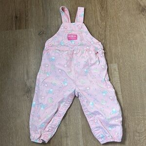 Vintage Osh kosh Baby Print Pink Overalls